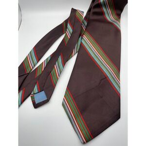Superba Necktie Brown Polyester Diagonal Stripe Men Formal
